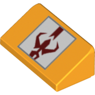 Visuel indicatif Rebrickable de Brique inclinée 30° 1 x 2 x 2/3 avec motif imprimé Symbole Rouge Boba Fett (Brick Sloped 30° 1 x 2 x 2/3 with Red Symbol Boba Fett Print)