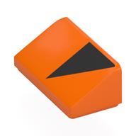 Visuel indicatif Rebrickable de Brique inclinée 30° 1 x 2 x 2/3 avec motif imprimé Triangle noir (Brick Sloped 30° 1 x 2 x 2/3 with Black Triangle Print)