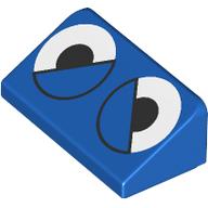Brique inclinée 30° 1 x 2 x 2/3 avec des yeux en colère motif imprimé (Brick Sloped 30° 1 x 2 x 2/3 with Angry Eyes Print)