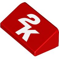 Visuel indicatif Rebrickable de Brique inclinée 30° 1 x 2 x 2/3 avec logo 2K blanc (Brick Sloped 30° 1 x 2 x 2/3 with White 2K Logo)