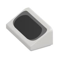 Visuel indicatif Rebrickable de Brique inclinée 30° 1 x 2 x 2/3 avec motif imprimé noir et gris foncé (Brick Sloped 30° 1 x 2 x 2/3 with Black and Dark Bluish Grey Oval Print)
