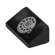 Visuel indicatif Rebrickable de Brique inclinée 30° 1 x 2 x 2/3 avec motif imprimé téléphone rotatif (Brick Sloped 30° 1 x 2 x 2/3 with Rotary Phone Print)