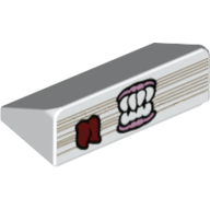 Visuel indicatif Rebrickable de Brique inclinée 30° 1 x 2 x 2/3 avec marque-page, dents avec motif imprimé de gencives (Brick Sloped 30° 1 x 2 x 2/3 with Bookmark, Teeth with Gums Print)