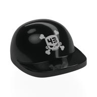 Visuel indicatif Rebrickable de Chapeau / Casquette courte cintrée Pic avec crâne argenté, motif imprimé '43' (Hat / Cap Short Curved Peak with Silver Skull, '43' Print)