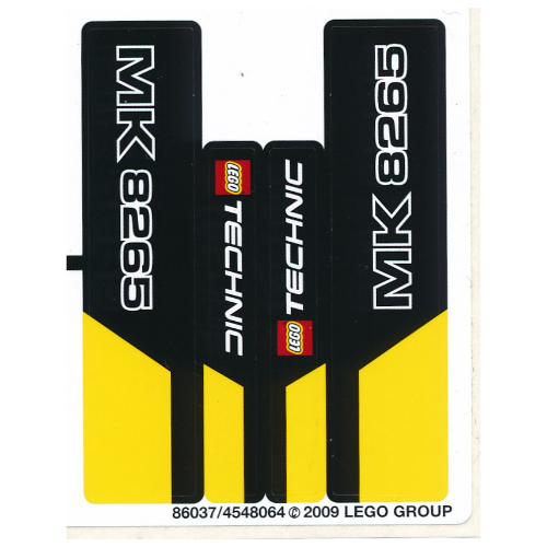 Visuel indicatif Rebrickable de Feuille d’autocollants pour le set 8265-1 (Sticker Sheet for Set 8265-1)