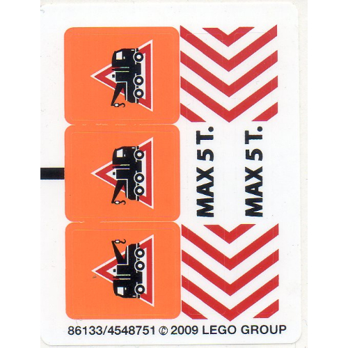 Visuel indicatif Rebrickable de Feuille d’autocollants pour le set 7638-1 (Sticker Sheet for Set 7638-1)