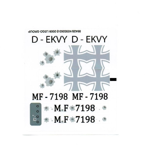 Visuel indicatif Rebrickable de Feuille d’autocollants pour le set 7198-1 (Sticker Sheet for Set 7198-1)