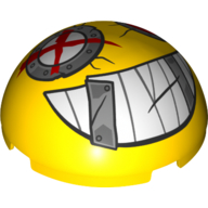 Visuel indicatif Rebrickable de Dôme hémisphère 4 x 4 avec yeux junkertown et sourire motif imprimé (Dome Hemisphere 4 x 4 with Junkertown Eyes and Smile Print)