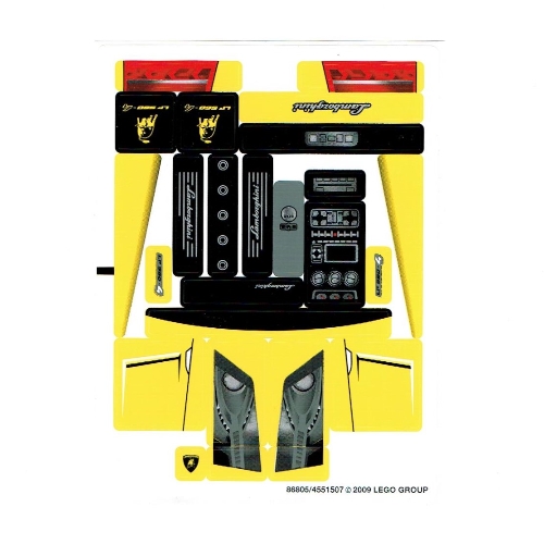 Visuel indicatif Rebrickable de Feuille d’autocollants pour le set 8169-1 (Sticker Sheet for Set 8169-1)