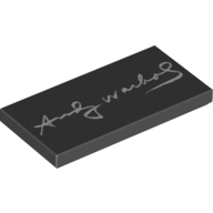 Visuel indicatif Rebrickable de Tuile 2 x 4 avec motif imprimé Andy Warhol Signature (Tile 2 x 4 with Andy Warhol Signature Print)