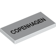 Visuel indicatif Rebrickable de Tuile 2 x 4 avec motif imprimé 'COPENHAGEN' (Tile 2 x 4 with 'COPENHAGEN' Print)