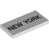Visuel indicatif Rebrickable de Tuile 2 x 4 avec motif imprimé 'NEW YORK' (Tile 2 x 4 with 'NEW YORK' Print)