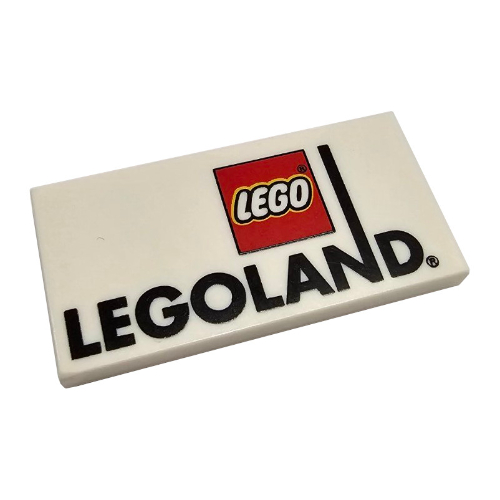 Visuel indicatif Rebrickable de Tuile 2 x 4 avec logo LEGO et motif imprimé 'LEGOLAND' (Tile 2 x 4 with LEGO Logo and 'LEGOLAND' Print)