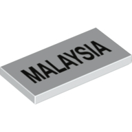 Visuel indicatif Rebrickable de Tuile 2 x 4 avec motif imprimé 'MALAYSIA' (Tile 2 x 4 with 'MALAYSIA' Print)