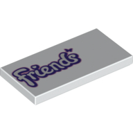Visuel indicatif Rebrickable de Tuile 2 x 4 avec LEGO Friends logo motif imprimé (Tile 2 x 4 with Lego Friends Logo Print)