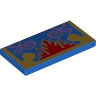 Visuel indicatif Rebrickable de Tuile 2 x 4 avec motif imprimé Tapis Oriental Or, Rouge et Lavande (Tile 2 x 4 with Gold, Red and Lavender Oriental Rug Print)