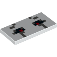 Visuel indicatif Rebrickable de Tuile 2 x 4 avec pixelisé pour Minecraft yeux ouverts avec 2 carrés rouges motif imprimé (Tile 2 x 4 with Pixelated for Minecraft Ghast Open Eyes with 2 Red Squares Print)
