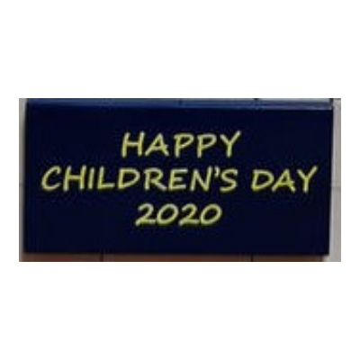 Visuel indicatif Rebrickable de Tuile 2 x 4 avec joyeux jour des enfants 2020 imprimé (Tile 2 x 4 with HAPPY CHILDRENS DAY 2020 Print)