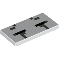 Visuel indicatif Rebrickable de Tuile 2 x 4 avec pixelaed Minecraft yeux fermés motif imprimé (Tile 2 x 4 with Pixelaed Minecraft Ghast Closed Eyes Print)