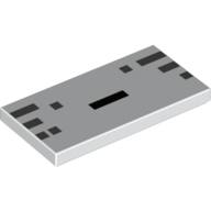 Visuel indicatif Rebrickable de Tuile 2 x 4 avec pixélisé pour Minecraft bouche ghast motif imprimé (Tile 2 x 4 with Pixelated for Minecraft Ghast Mouth Print)