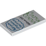 Visuel indicatif Rebrickable de Tuile 2 x 4 avec motif imprimé Équations Physiques (Tile 2 x 4 with Physics Equations Print)