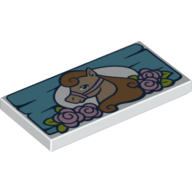 Visuel indicatif Rebrickable de Tuile 2 x 4 avec motif imprimé poney Friends stylisés (Tile 2 x 4 with Stylised Friends Pony Print)