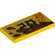 Tuile 2 x 4 avec '95' et motif imprimé Boue (Tile 2 x 4 with '95' and Mud Print)
