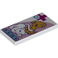 Visuel indicatif Rebrickable de Tuile 2 x 4 avec des Friends animal hôpital motif imprimé (Tile 2 x 4 with Friends Animal Hospital Print)