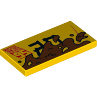 Tuile 2 x 4 avec '95' et motif imprimé Boue (Tile 2 x 4 with '95' and Mud Print)