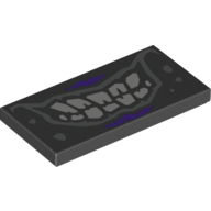 Visuel indicatif Rebrickable de Tuile 2 x 4 avec bouche avec sourire sinistre, dents gris clair et lèvres gris foncé (Tile 2 x 4 with Mouth with Sinister Smile, Light Bluish Gray Teeth and Dark Bluish Gray Lips)