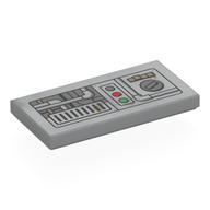 Visuel indicatif Rebrickable de Tuile 2 x 4 avec panneau de contrôle imprimé (Tile 2 x 4 with Control Panel Print)