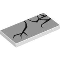 Visuel indicatif Rebrickable de Tuile 2 x 4 avec motif imprimé de fissures noires (Tile 2 x 4 with Black Cracks Print)