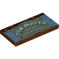 Tuile 2 x 4 avec ressorts de radiateur mater de remorquage (Tile 2 x 4 with Tow Mater Radiator Springs Sign Print)
