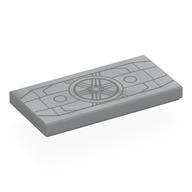 Visuel indicatif Rebrickable de Tuile 2 x 4 avec motif imprimé sas gris (Tile 2 x 4 with Grey Airlock Print)