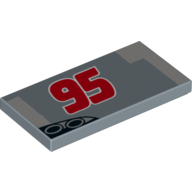 Tuile 2 x 4 avec rouge '95', tuyau d'échappement motif imprimé (éclair McQueen) (Tile 2 x 4 with Red '95', Exhaust Pipes Print (Lightning McQueen))