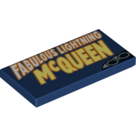 Tuile 2 x 4 avec 'Fabulous Lightning McQueen' et tuyaux d'échappement en bas à droite imprimé (Tile 2 x 4 with 'Fabulous Lightning McQueen' and Exhaust Pipes in Lower Right Print)