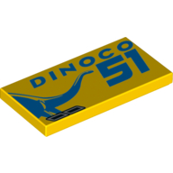 Tuile 2 x 4 avec motif imprimé 'DINOCO 51' (Tile 2 x 4 with 'DINOCO 51' Print)