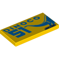 Tuile 2 x 4 avec motif imprimé Dinoco 51 (Tile 2 x 4 with Dinoco 51 Print)