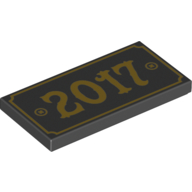 Visuel indicatif Rebrickable de Tuile 2 x 4 avec motif imprimé '2017' (Tile 2 x 4 with '2017' Print)
