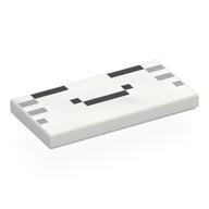 Visuel indicatif Rebrickable de Tuile 2 x 4 avec motif imprimé visage pixelisé Ghast (Tile 2 x 4 with Pixelated Ghast Face Print)