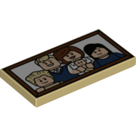 Visuel indicatif Rebrickable de Tuile 2 x 4 avec Portrait de famille imprimé (Tile 2 x 4 with Family Portrait Print)