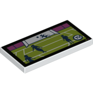Visuel indicatif Rebrickable de Tuile 2 x 4 avec tv match de football imprimé (Tile 2 x 4 with TV Soccer Match Print)