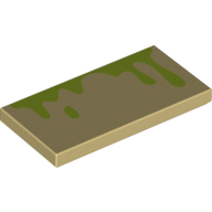 Visuel indicatif Rebrickable de Tuile 2 x 4 avec des taches de vert citron imprimé (Tile 2 x 4 with Lime Slime Stains Print)