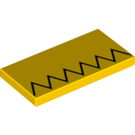 Visuel indicatif Rebrickable de Tuile 2 x 4 avec motif imprimé en zigzag noir (cheveux de homer simpson) (Tile 2 x 4 with Black Zigzag Print (Homer Simpson's Hair))
