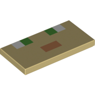 Visuel indicatif Rebrickable de Tuile 2 x 4 avec motif imprimé Visage pixellisé (Alex) (Tile 2 x 4 with Pixelated Face (Alex) Print)
