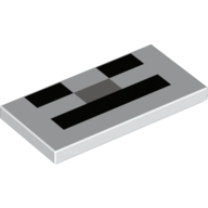 Visuel indicatif Rebrickable de Tuile 2 x 4 avec motif imprimé Visage pixellisé (Squelette) (Tile 2 x 4 with Pixelated Face (Skeleton) Print)