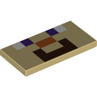 Visuel indicatif Rebrickable de Tuile 2 x 4 avec motif imprimé Visage pixellisé (Steve) (Tile 2 x 4 with Pixelated Face (Steve) Print)