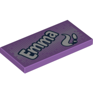 Visuel indicatif Rebrickable de Tuile 2 x 4 avec motif imprimé 'Emma' Paintbrush (Tile 2 x 4 with 'Emma' Paintbrush Print)