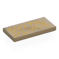 Visuel indicatif Rebrickable de Tuile 2 x 4 avec motif imprimé or 'GUSTAV KLIMT' (Tile 2 x 4 with Gold 'GUSTAV KLIMT' Signature Print)