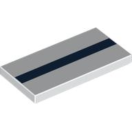 Visuel indicatif Rebrickable de Tuile 2 x 4 avec motif imprimé ligne/rayure bleu foncé (Tile 2 x 4 with Dark Blue Line/Stripe Print)
